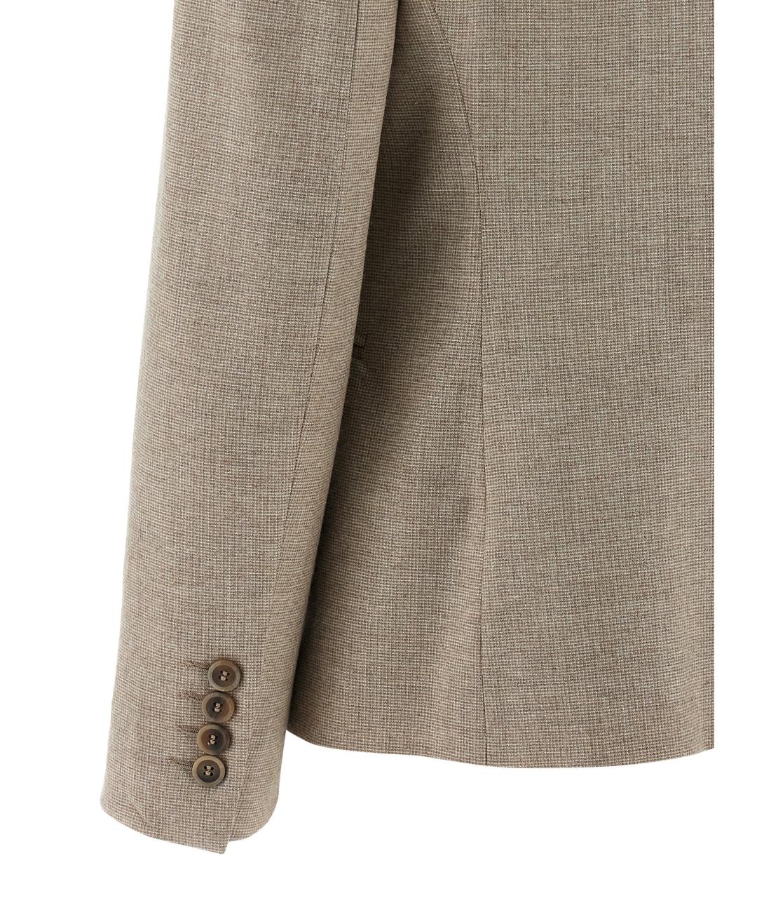 PESERICO Бежевый шерстяной жакет/пиджак, фото 4