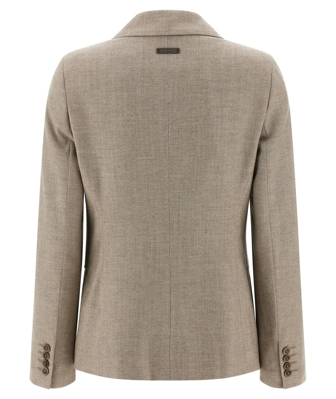 PESERICO Бежевый шерстяной жакет/пиджак, фото 2