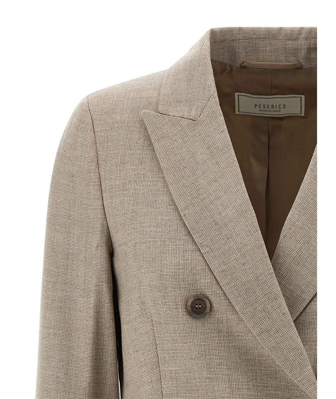 PESERICO Бежевый шерстяной жакет/пиджак, фото 3