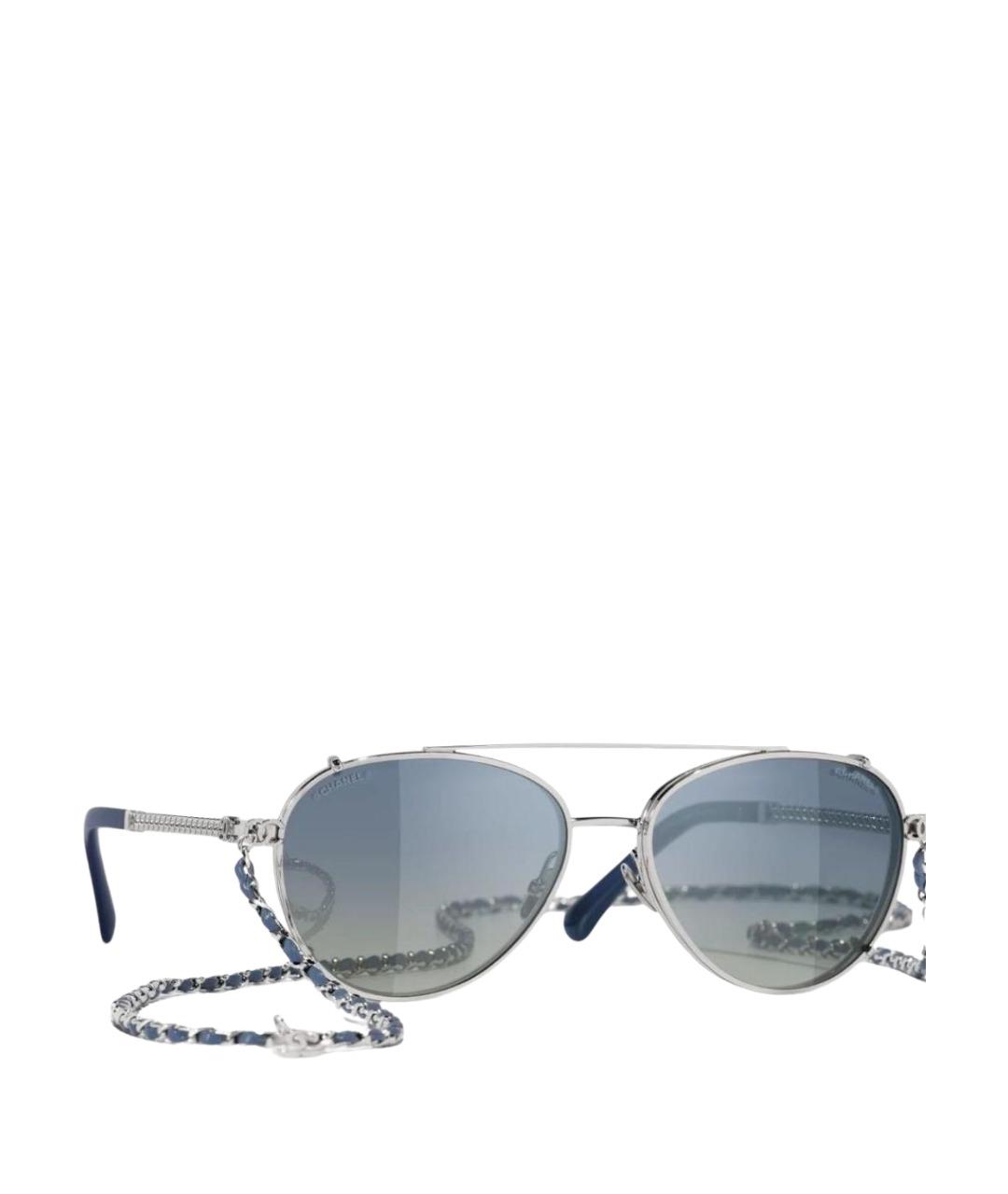 CHANEL Синие металлические солнцезащитные очки, фото 1