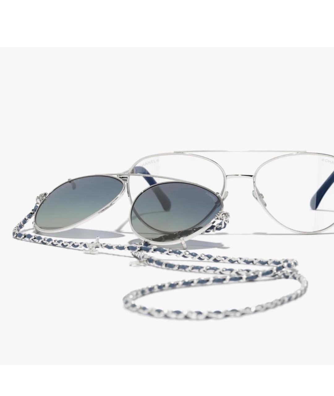 CHANEL Синие металлические солнцезащитные очки, фото 2