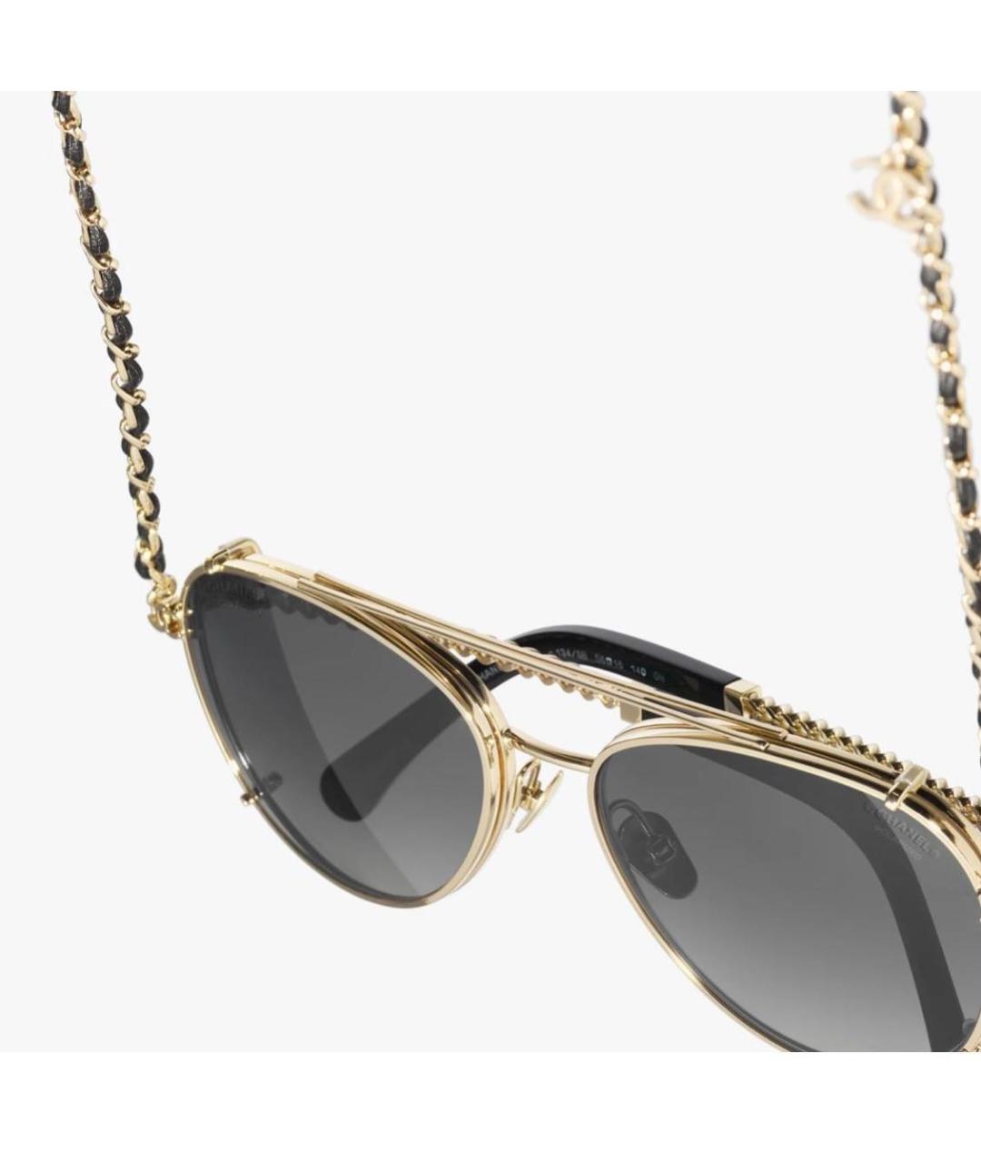 CHANEL Черные металлические солнцезащитные очки, фото 2