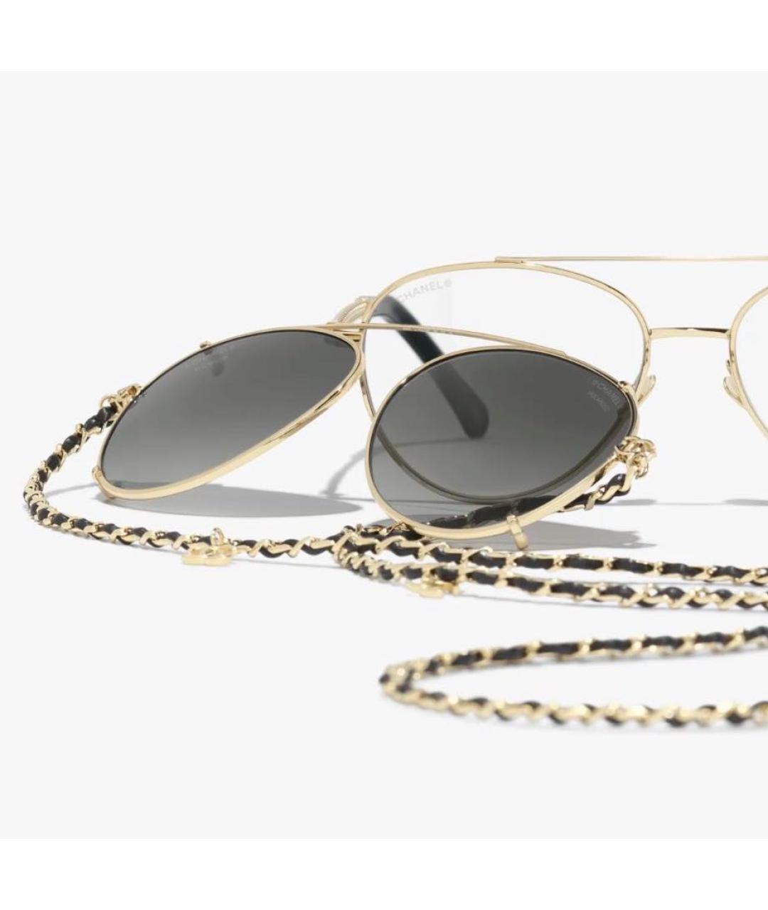 CHANEL Черные металлические солнцезащитные очки, фото 3
