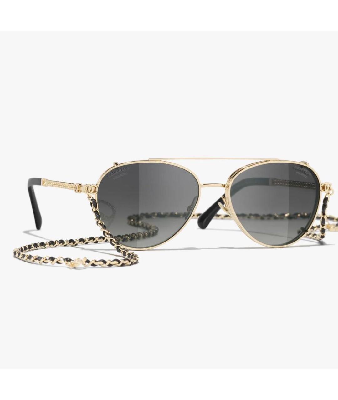 CHANEL Черные металлические солнцезащитные очки, фото 5