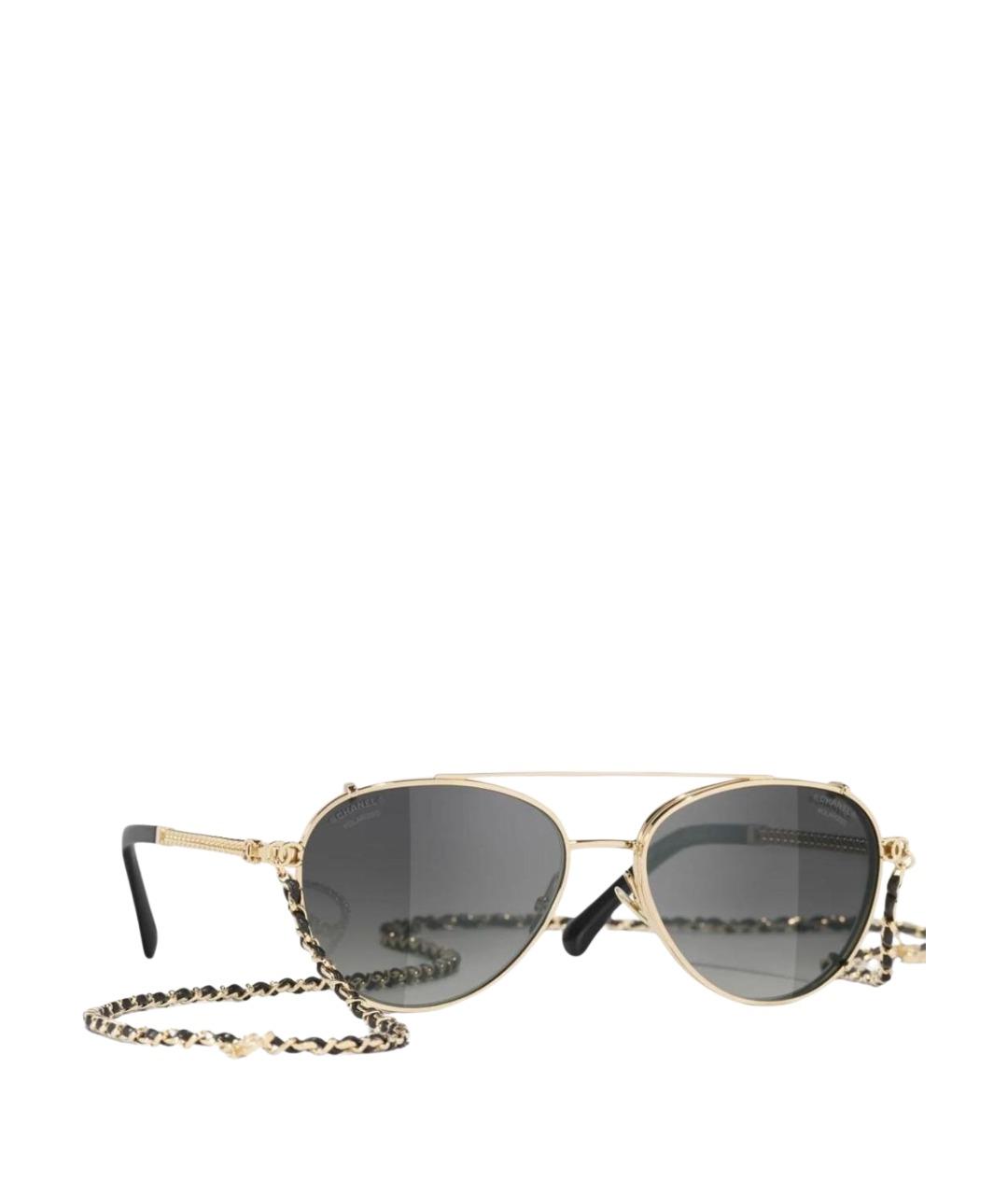 CHANEL Черные металлические солнцезащитные очки, фото 1