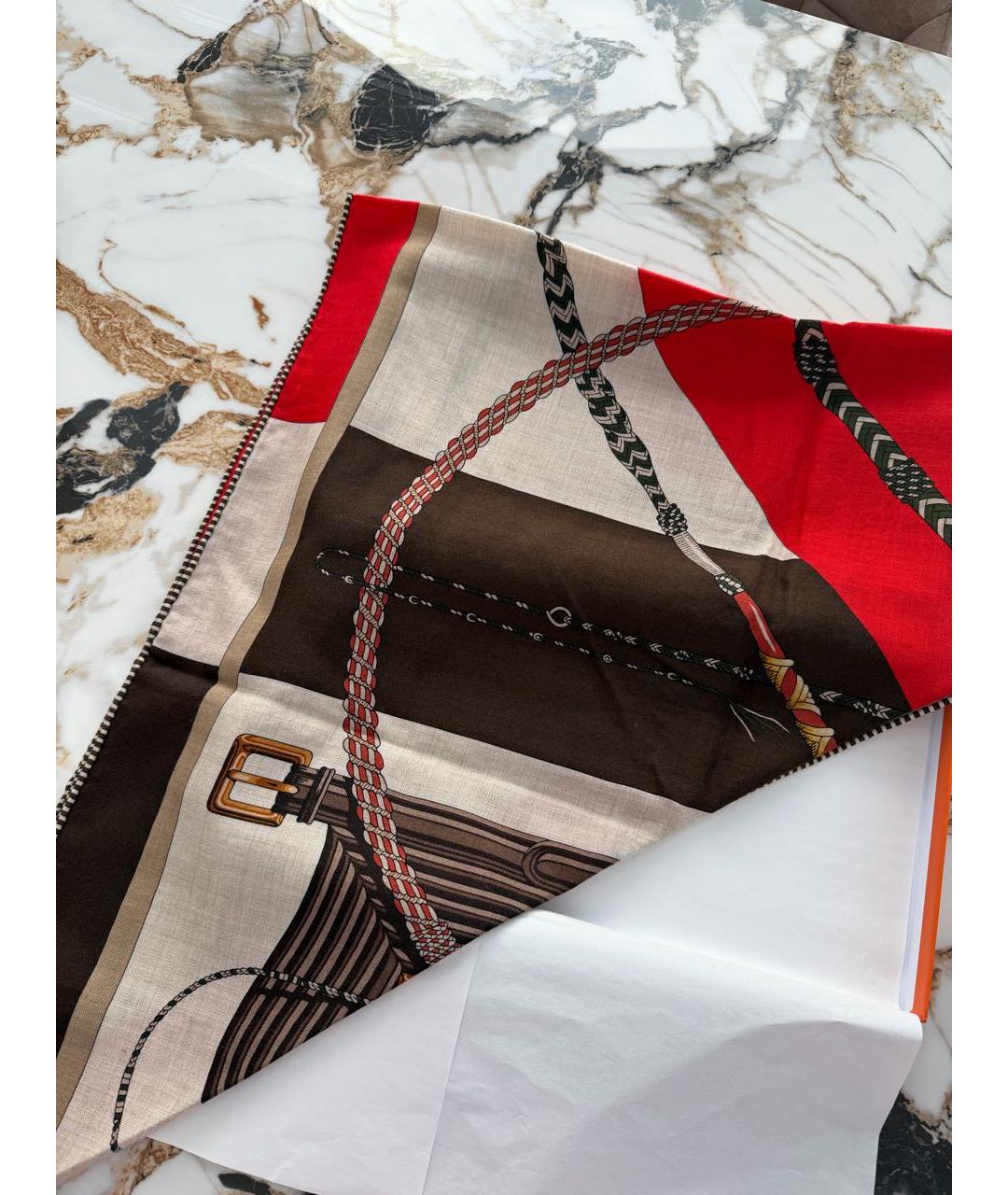 HERMES Мульти кашемировый платок, фото 8