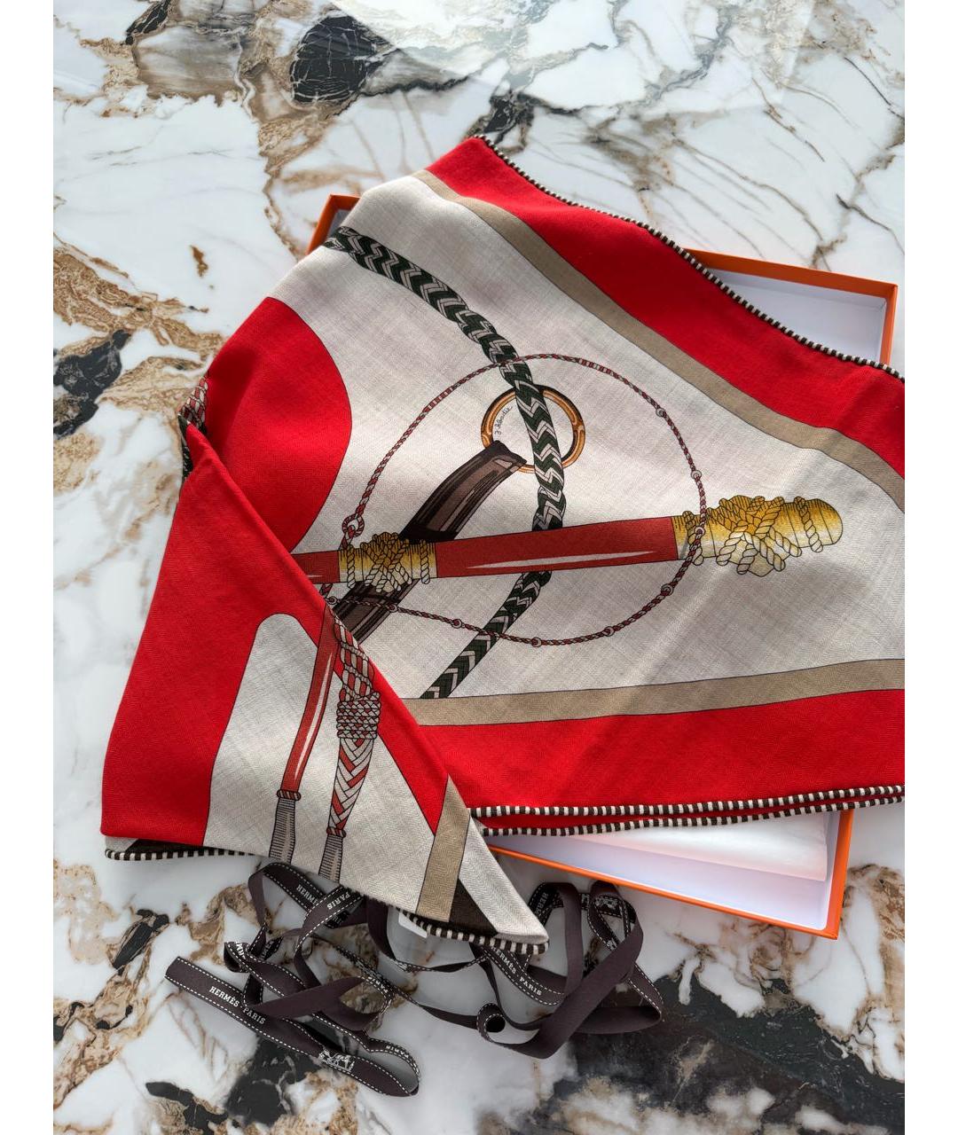 HERMES Мульти кашемировый платок, фото 6