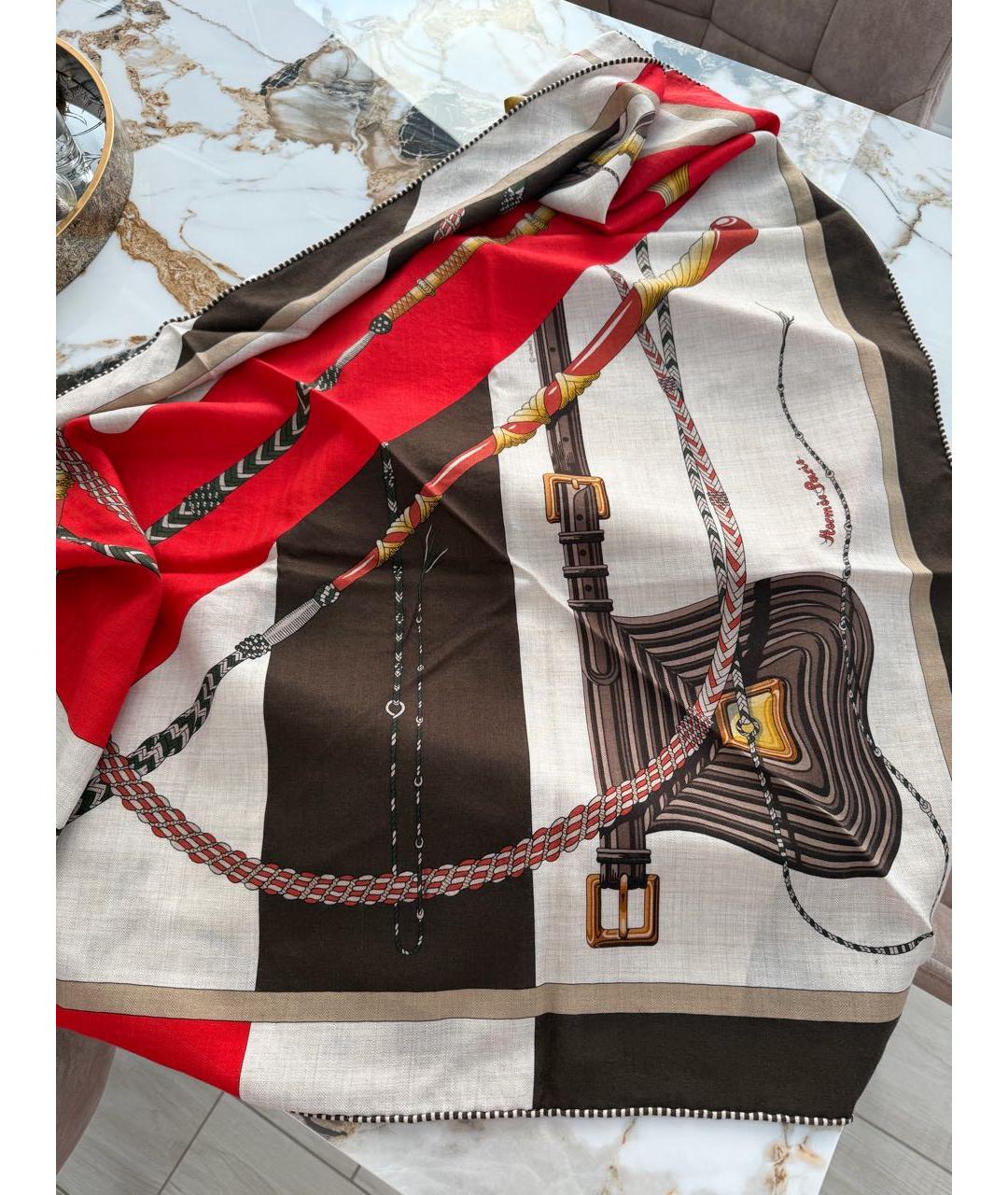 HERMES Мульти кашемировый платок, фото 5