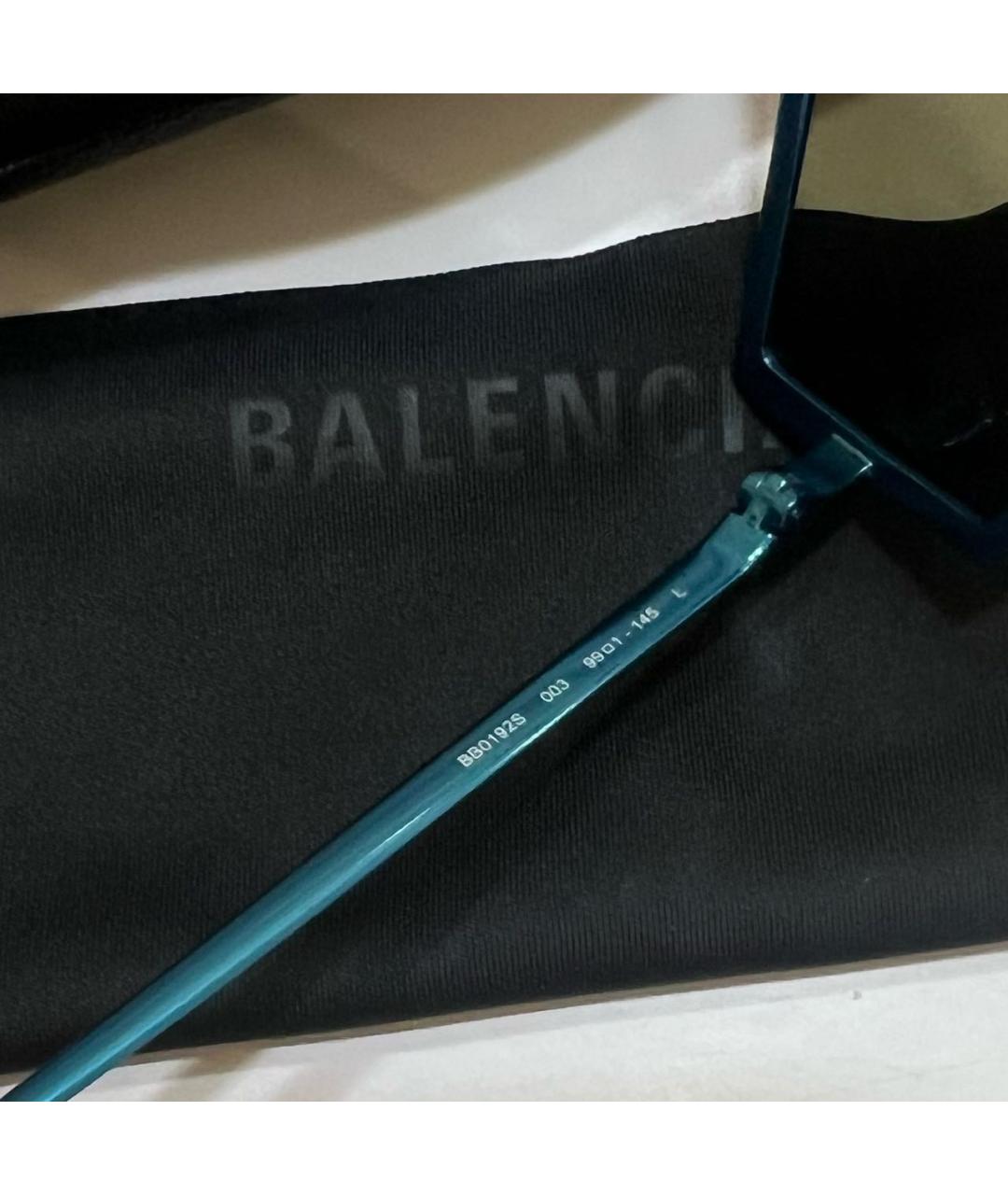 BALENCIAGA Бирюзовые пластиковые солнцезащитные очки, фото 3