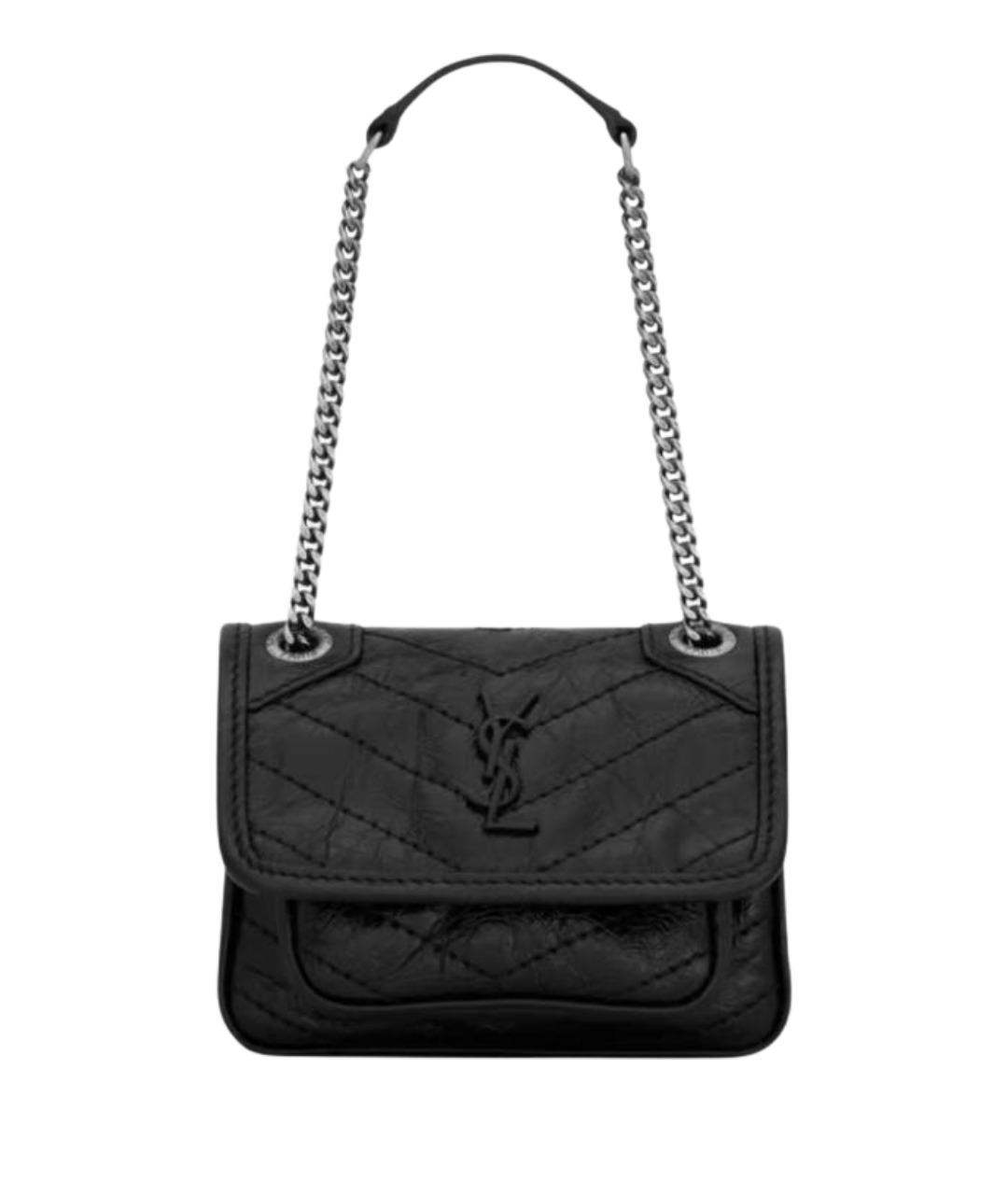 SAINT LAURENT Черная сумка через плечо из искусственной кожи, фото 1