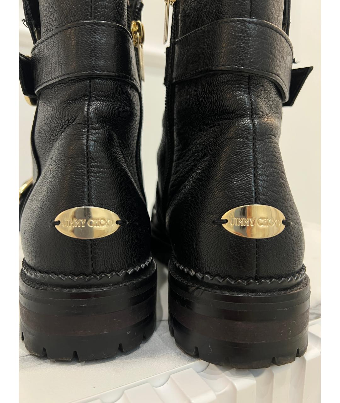 JIMMY CHOO Черные кожаные сапоги, фото 3