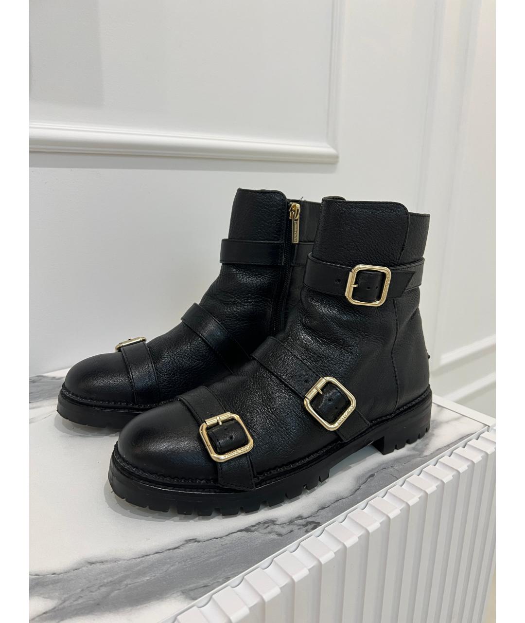 JIMMY CHOO Черные кожаные сапоги, фото 2