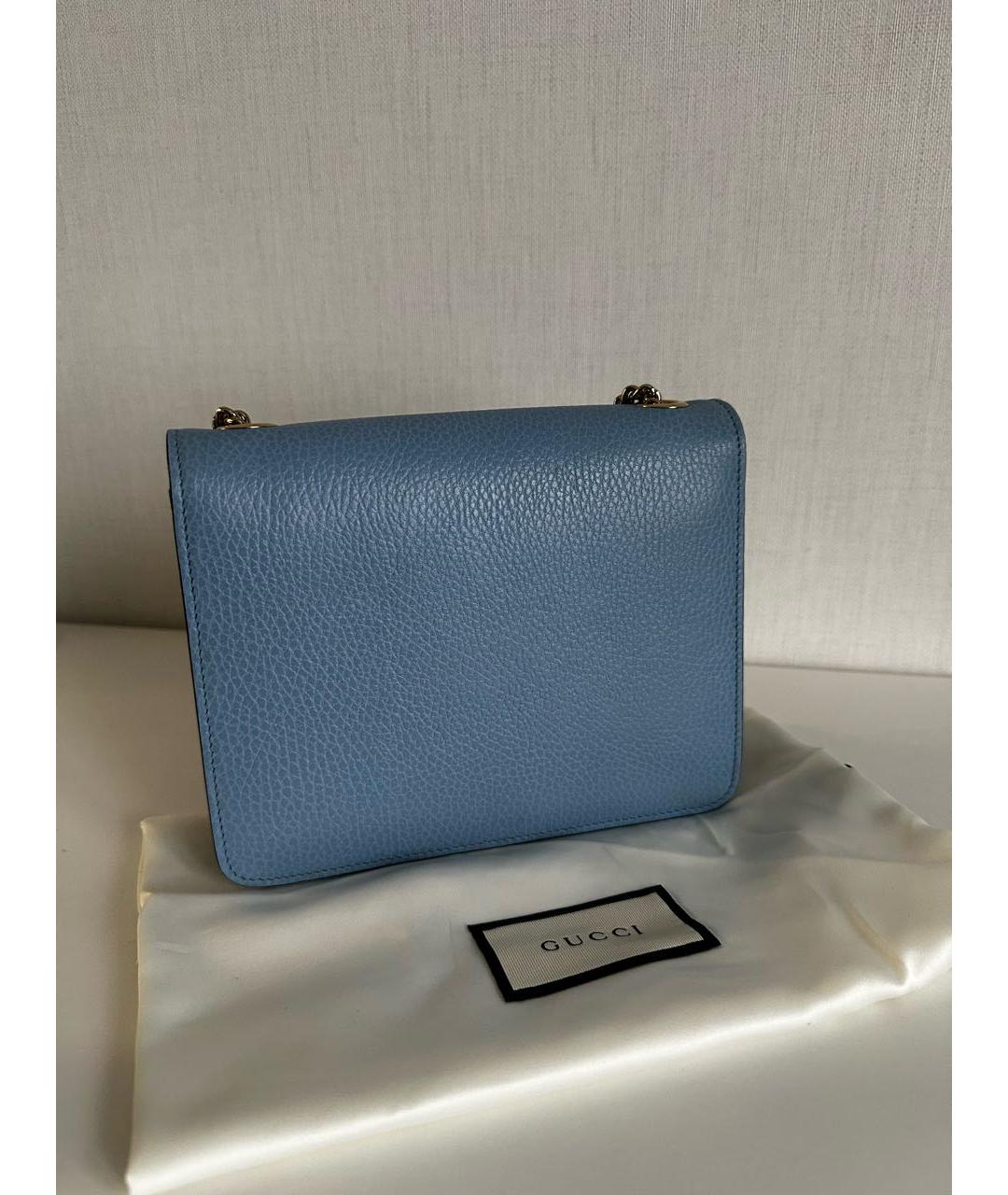 GUCCI Голубая кожаная сумка через плечо, фото 3