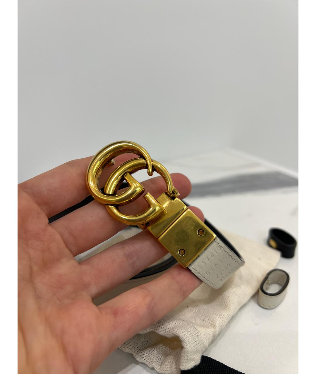 GUCCI Бежевый кожаный ремень, фото 2