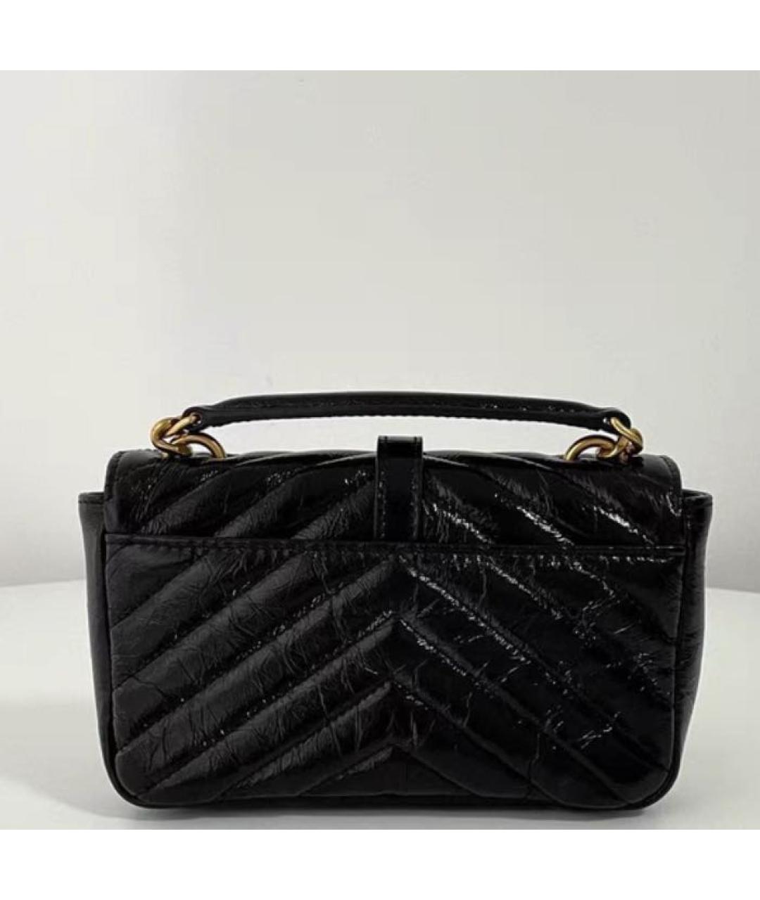 SAINT LAURENT Черная кожаная сумка через плечо, фото 3