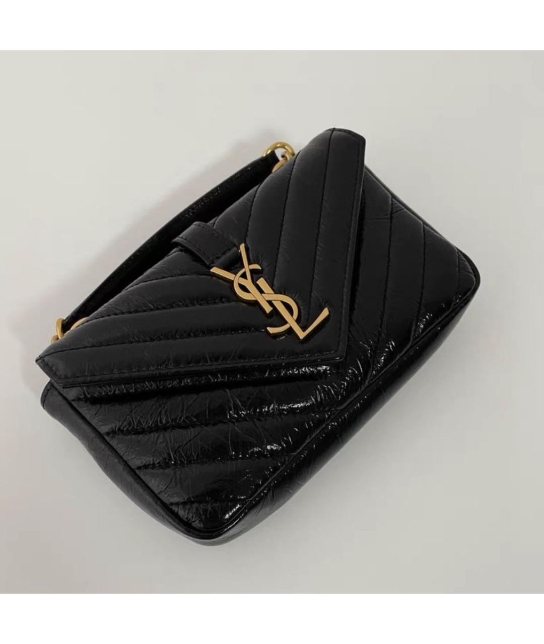 SAINT LAURENT Черная кожаная сумка через плечо, фото 4