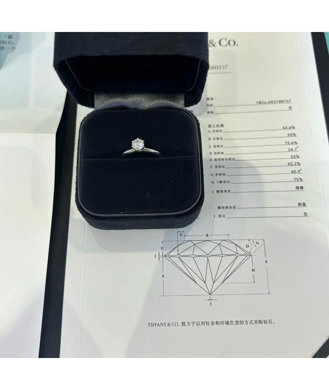 TIFFANY&CO Серебряное платиновое кольцо, фото 3