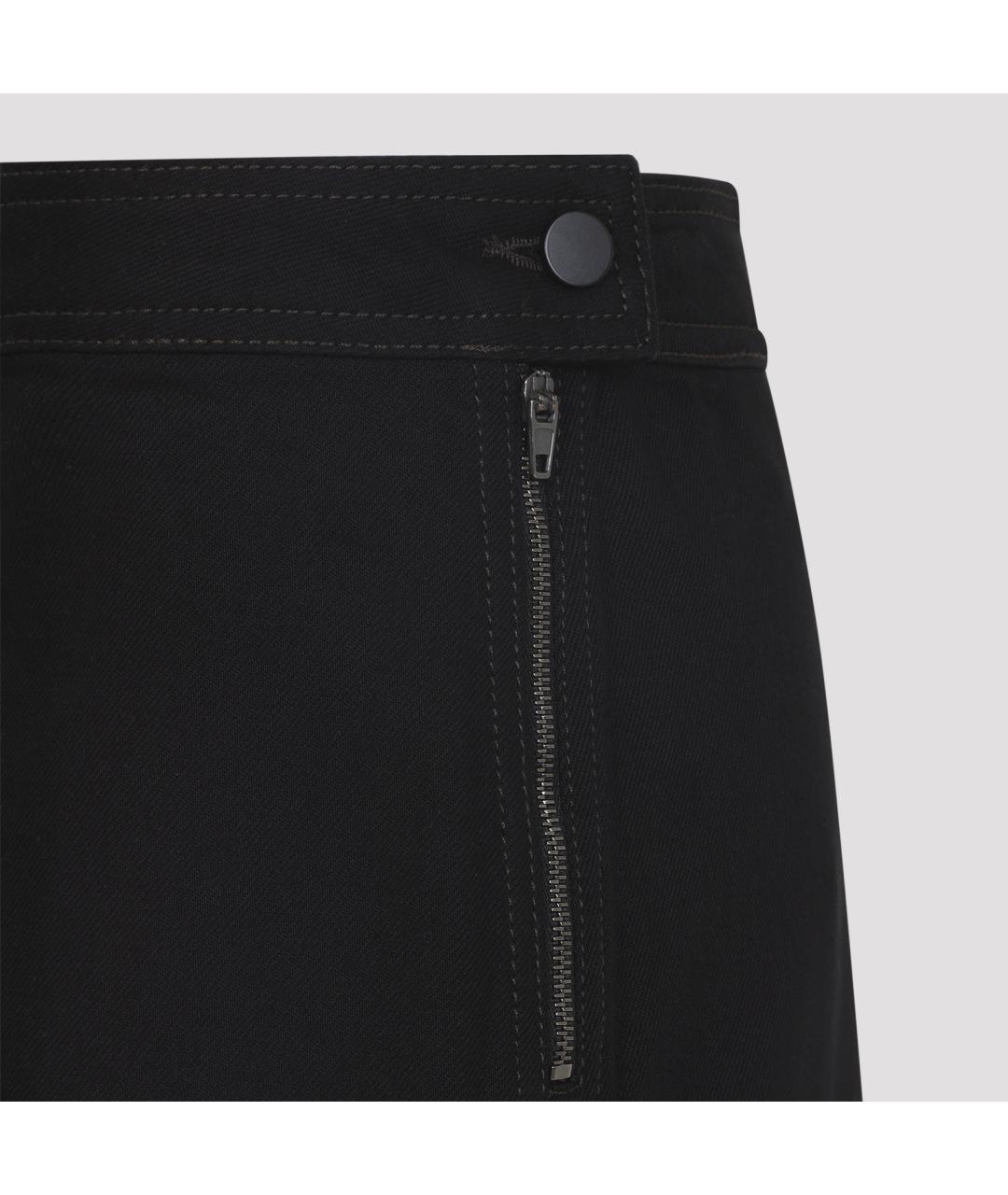 LEMAIRE Черная хлопковая юбка миди, фото 4