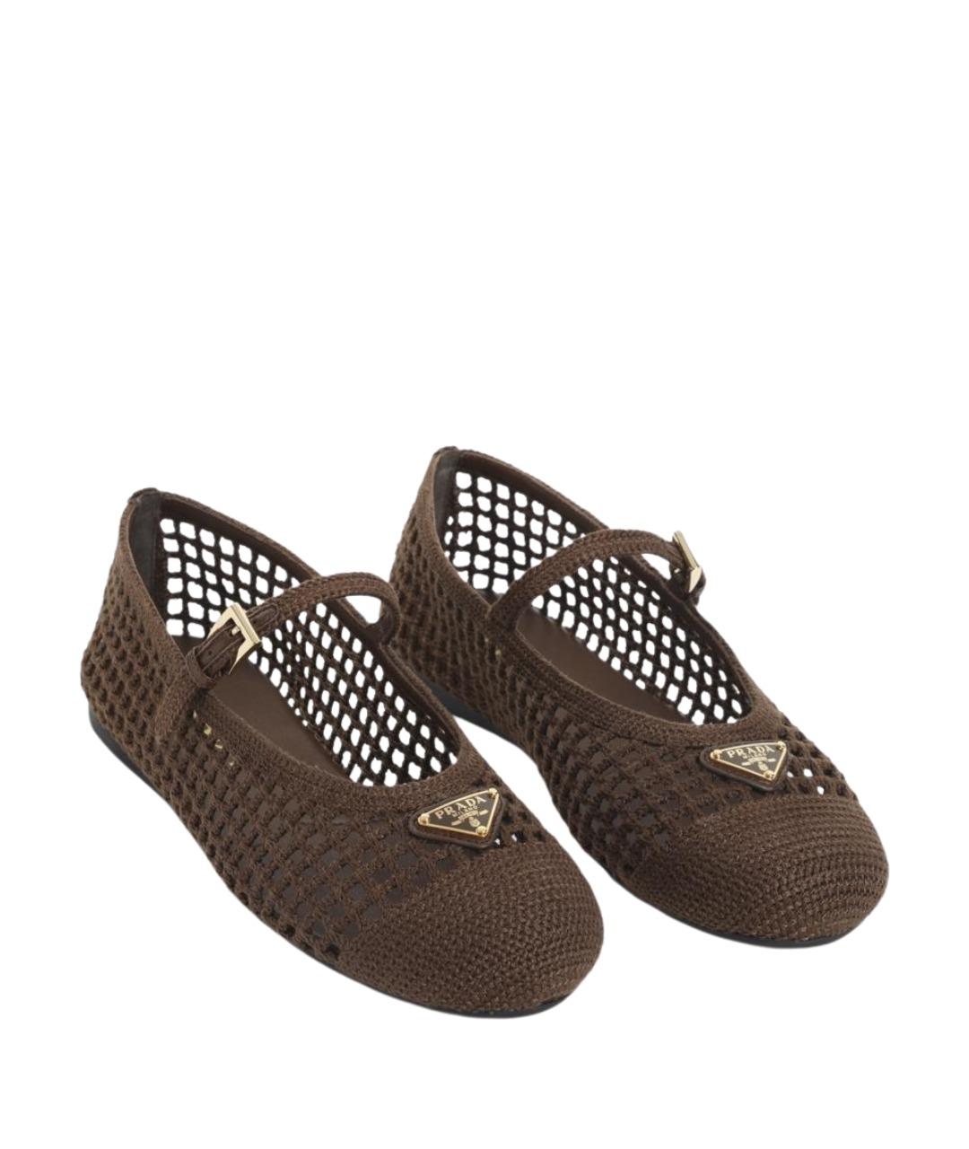 PRADA Коричневые балетки, фото 2