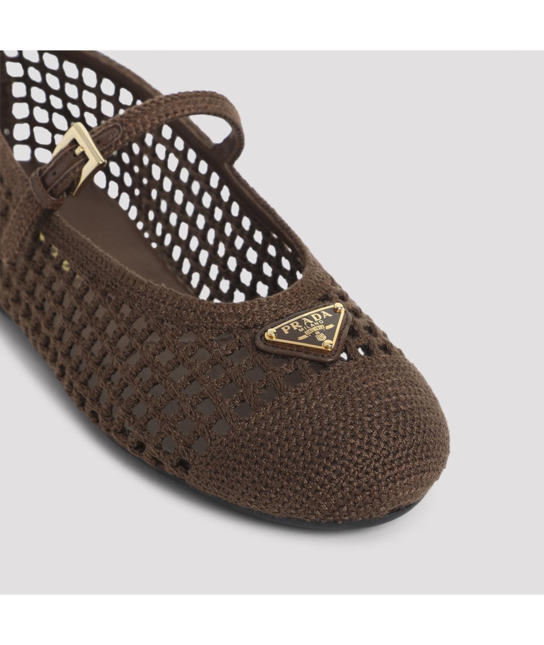 PRADA Коричневые балетки, фото 4