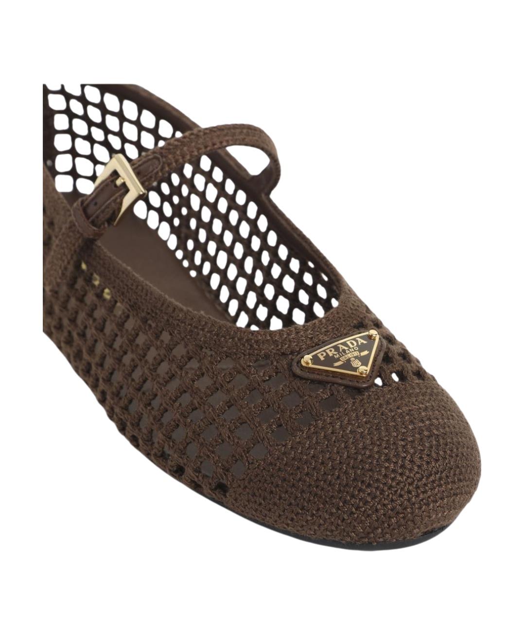 PRADA Коричневые балетки, фото 3