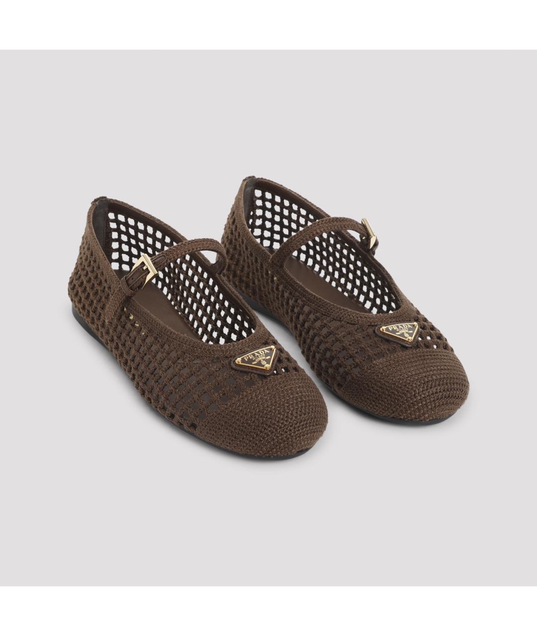 PRADA Коричневые балетки, фото 3