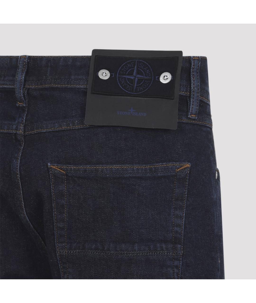 STONE ISLAND Синие хлопко-эластановые джинсы скинни, фото 3