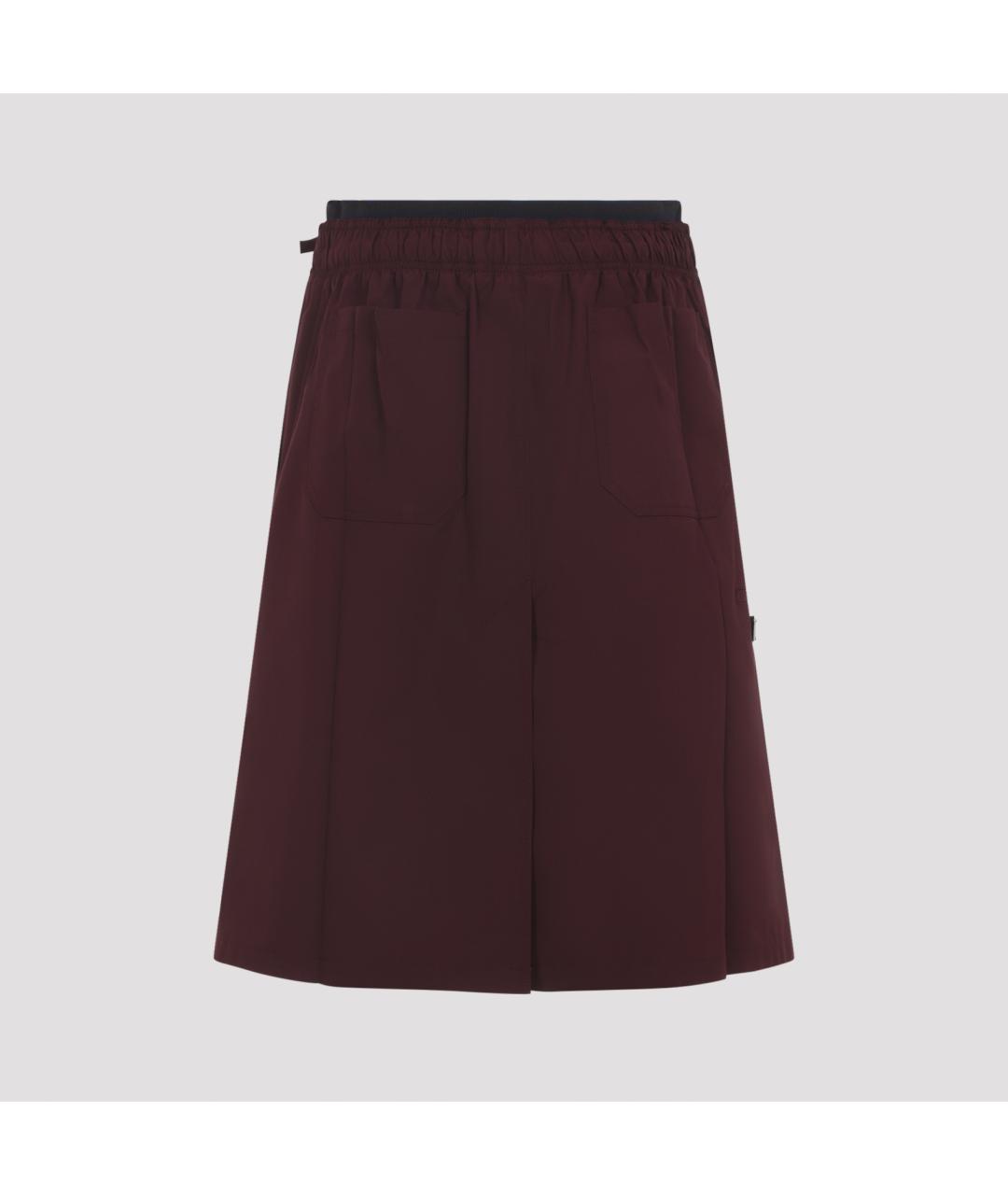 PRADA Бордовая полиэстеровая юбка миди, фото 3