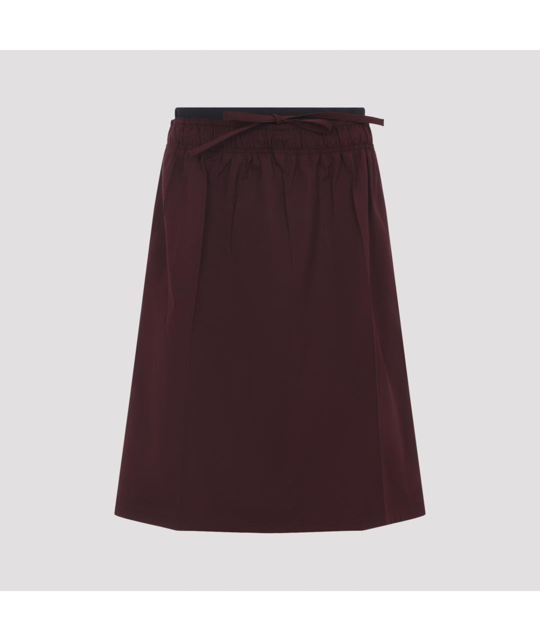 PRADA Бордовая полиэстеровая юбка миди, фото 2