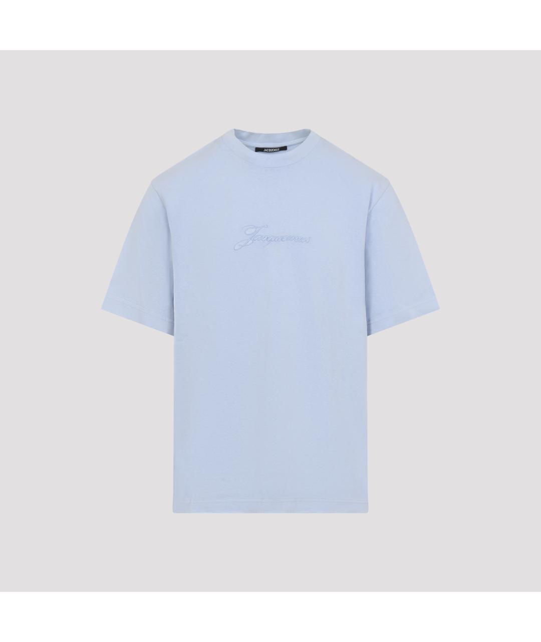JACQUEMUS Голубая хлопковая футболка, фото 2