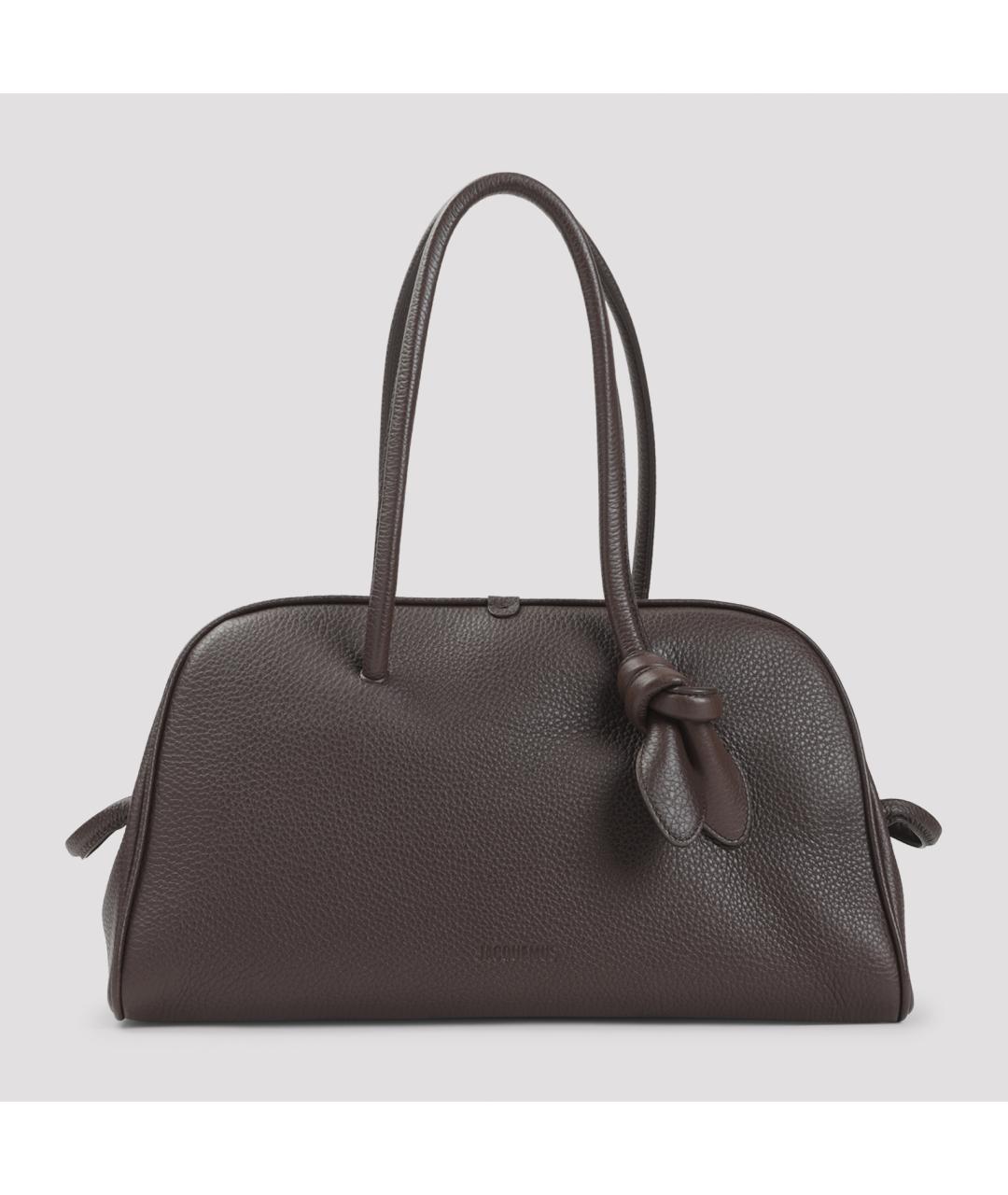 JACQUEMUS Коричневая кожаная сумка тоут, фото 3