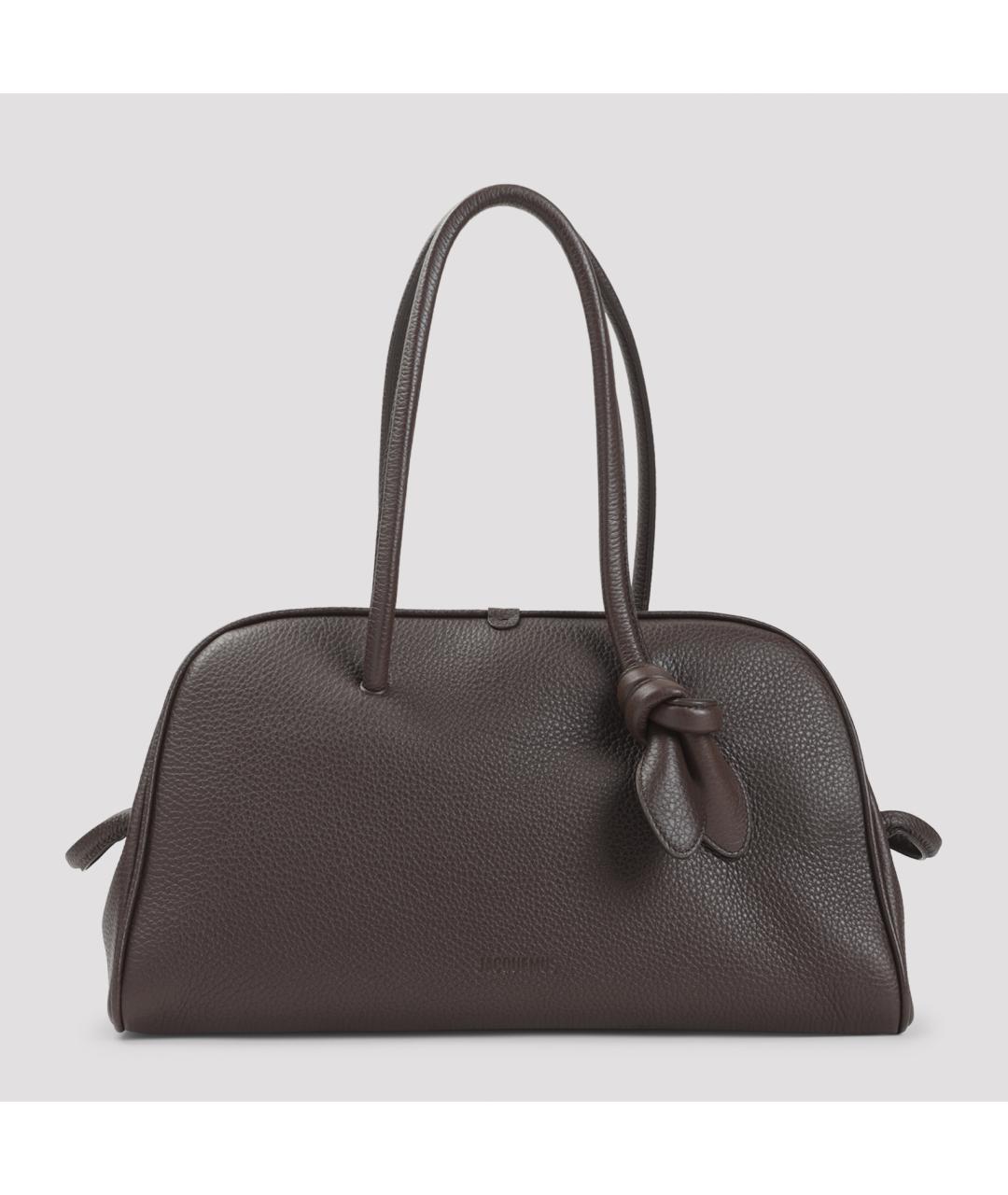 JACQUEMUS Коричневая кожаная сумка тоут, фото 6