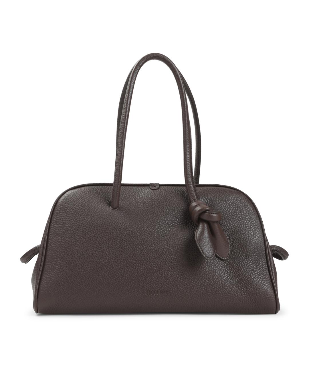 JACQUEMUS Коричневая кожаная сумка тоут, фото 2