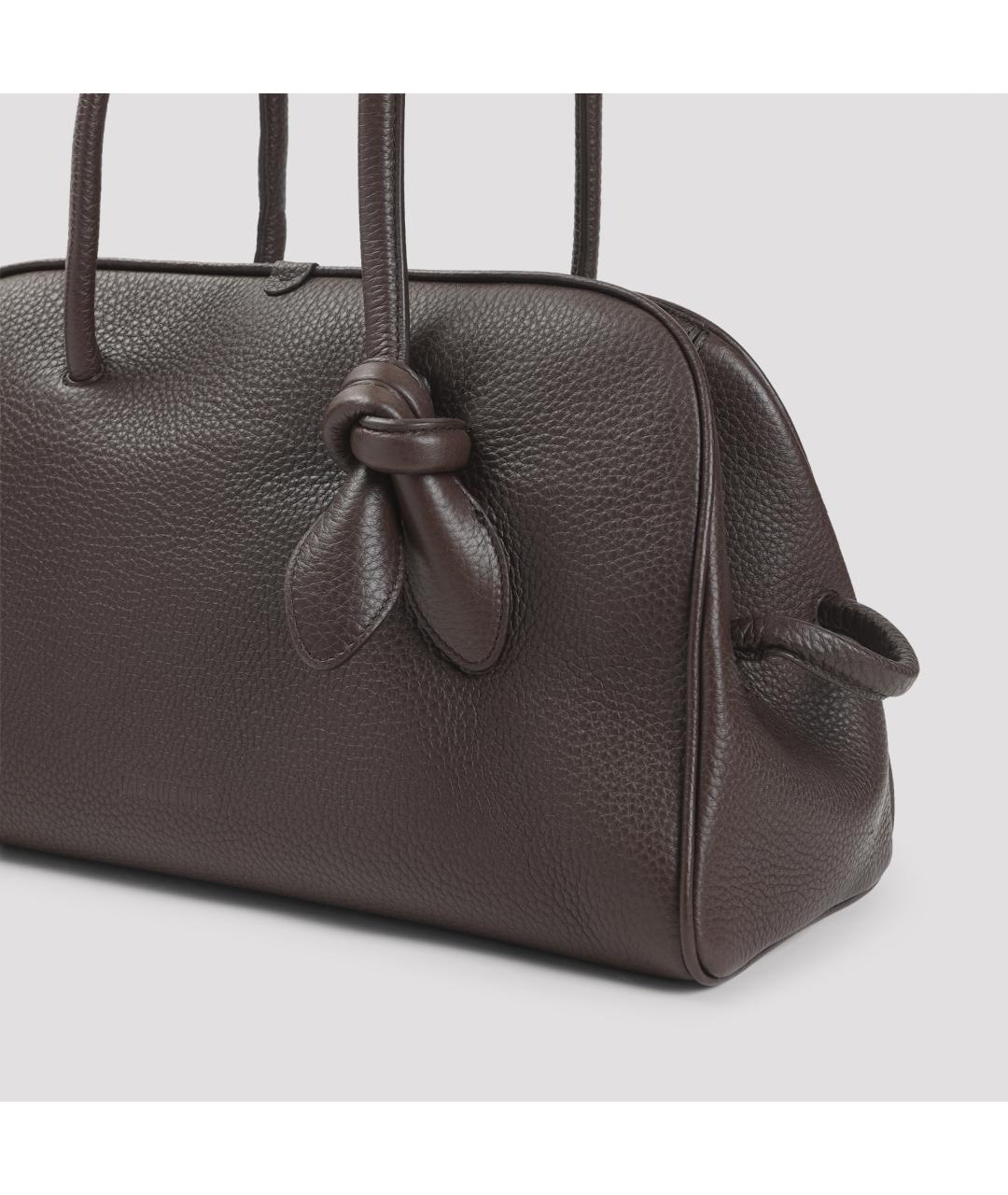 JACQUEMUS Коричневая кожаная сумка тоут, фото 5