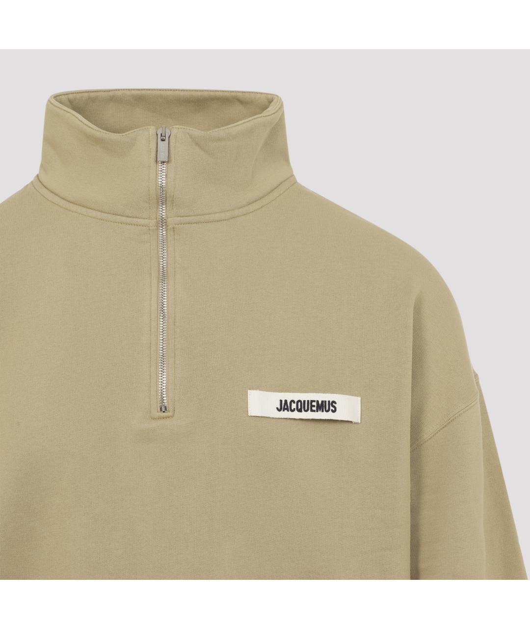 JACQUEMUS Бежевый хлопковый джемпер / свитер, фото 4