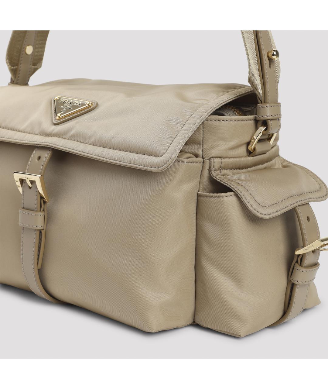 PRADA Бежевая синтетическая сумка тоут, фото 5