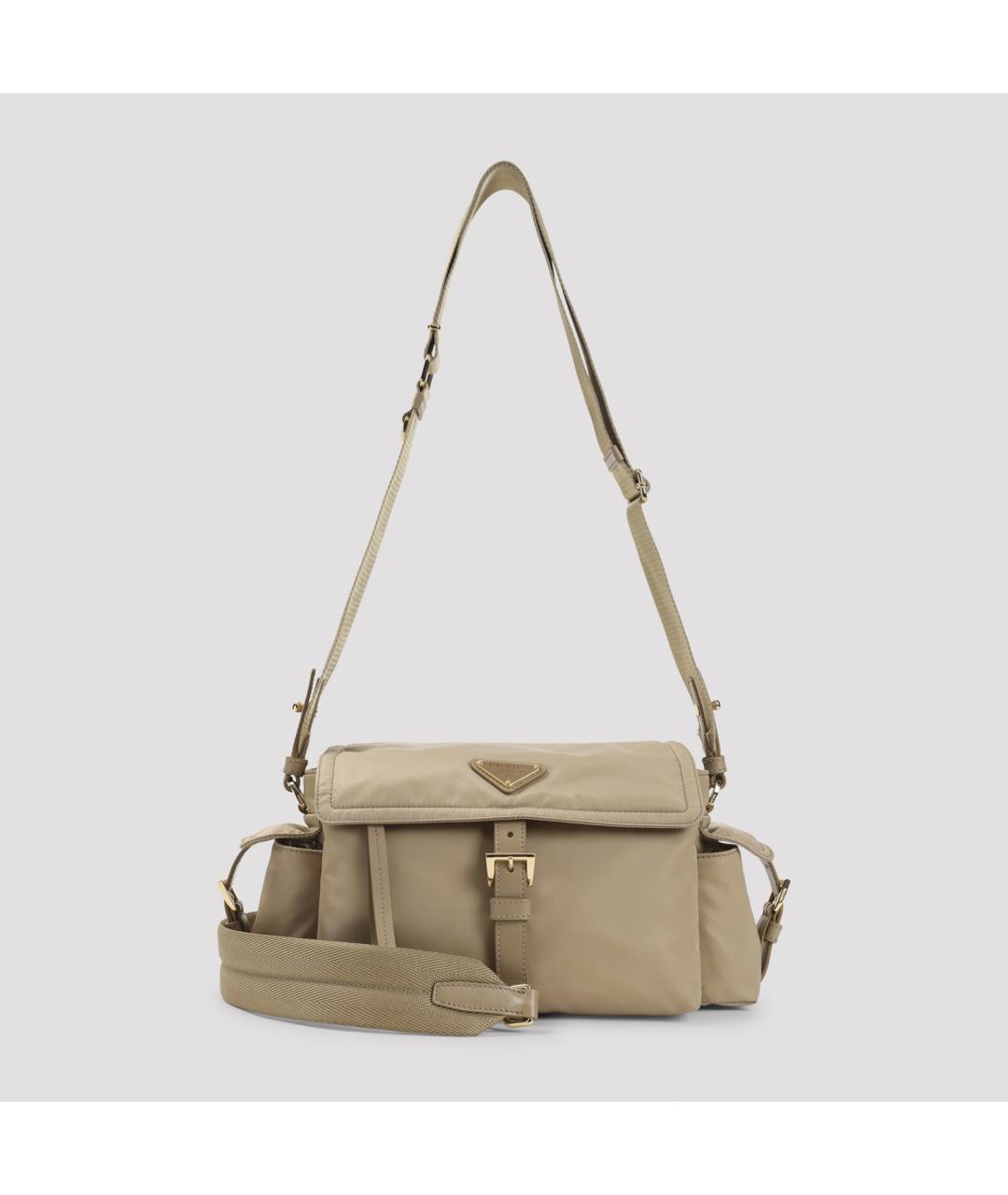 PRADA Бежевая синтетическая сумка тоут, фото 3