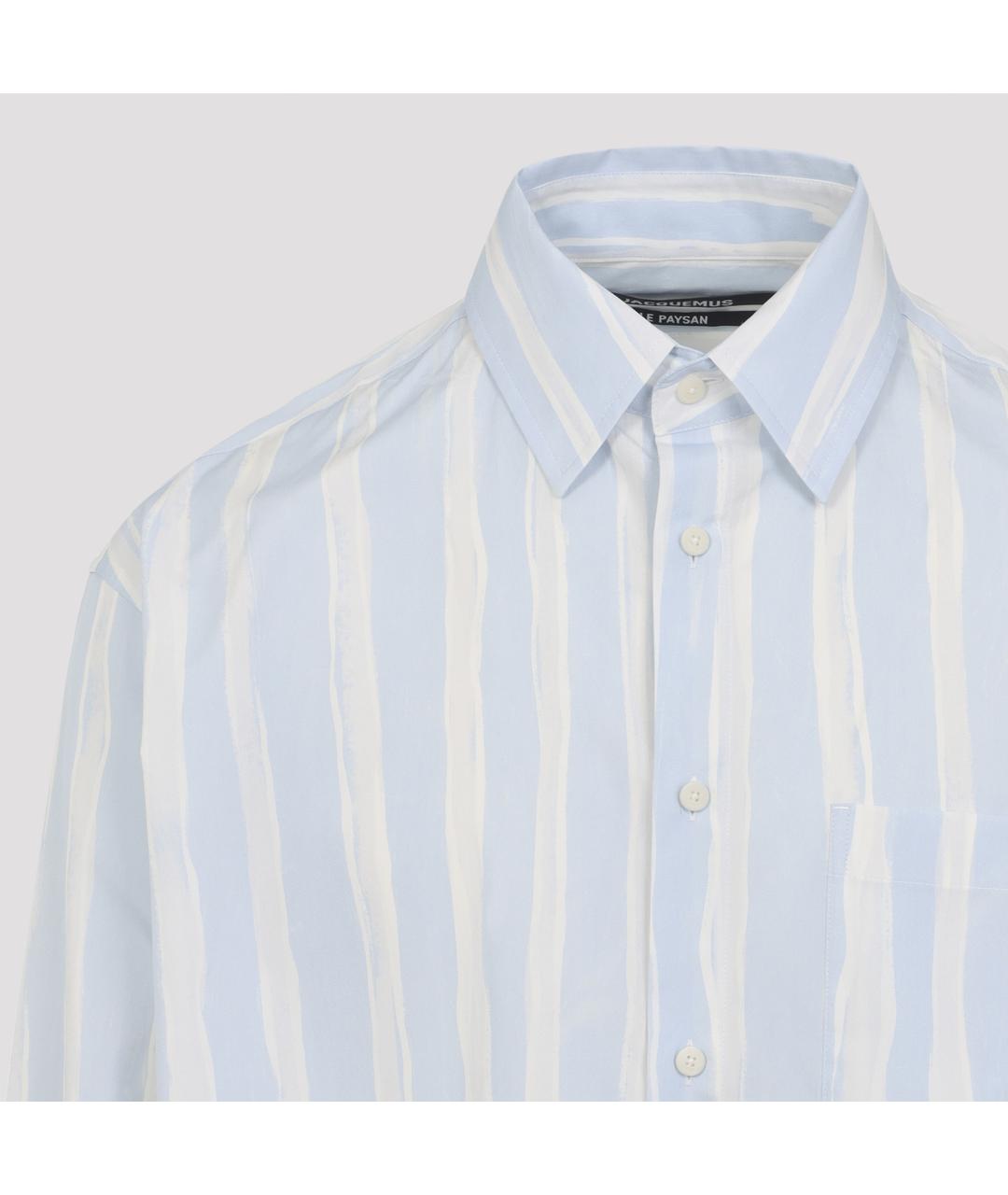 JACQUEMUS Голубая хлопковая кэжуал рубашка, фото 4