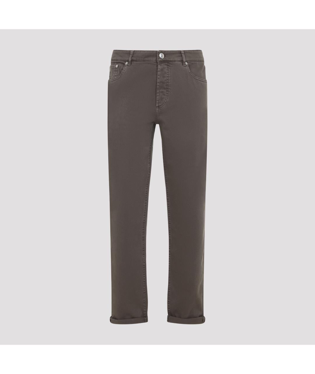 BRUNELLO CUCINELLI Хлопковые прямые джинсы, фото 2