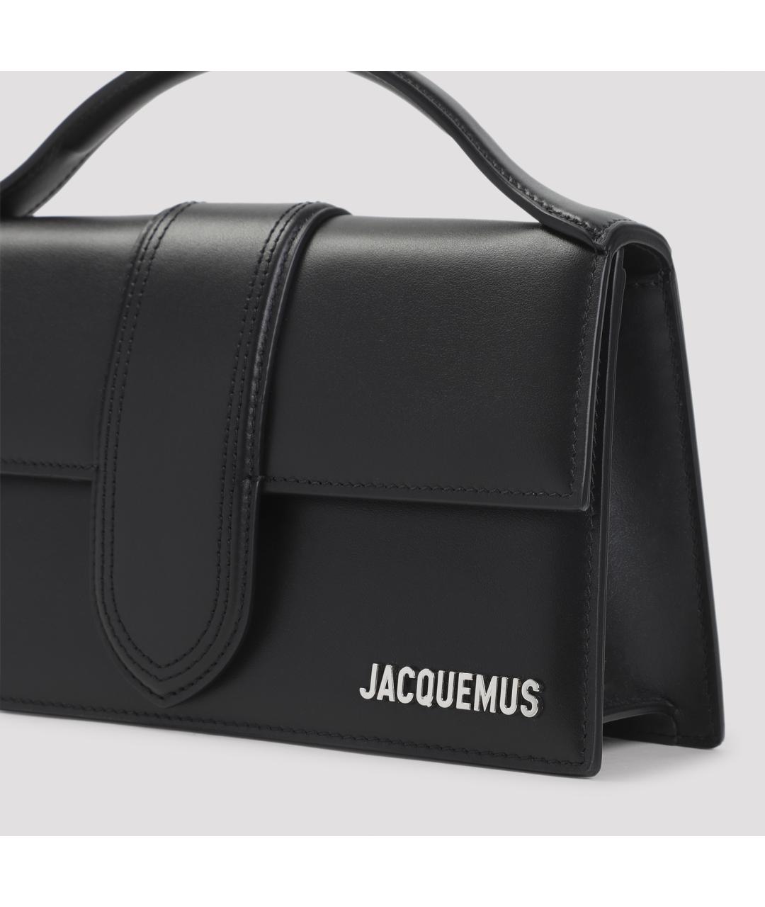 JACQUEMUS Черная кожаная сумка через плечо, фото 3