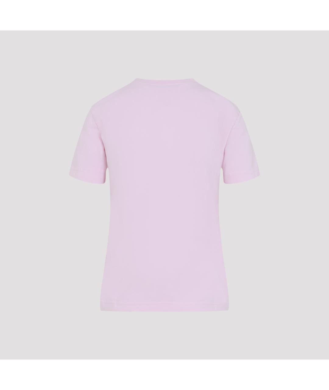 JACQUEMUS Розовая хлопковая футболка, фото 3