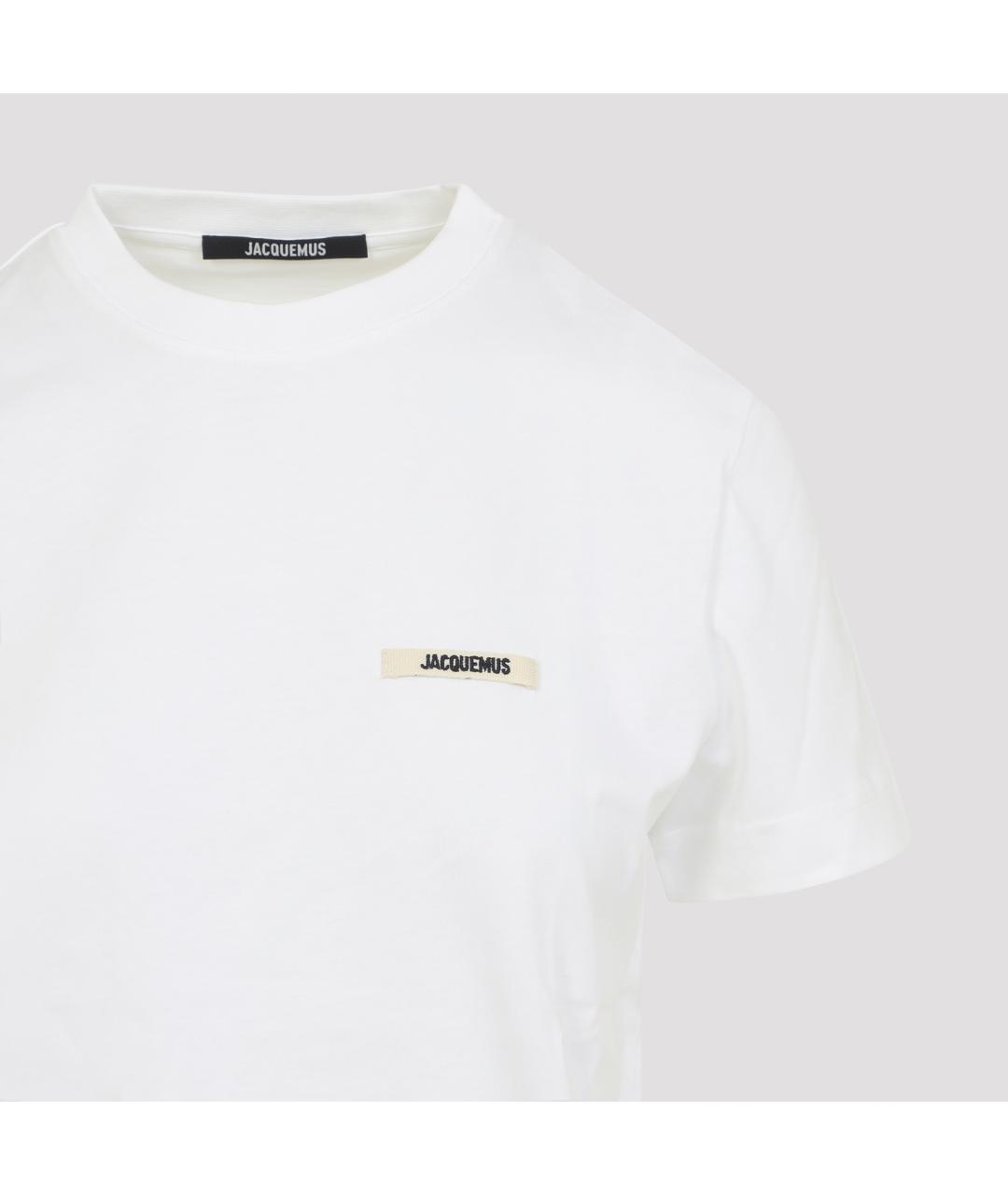 JACQUEMUS Белая хлопковая футболка, фото 3