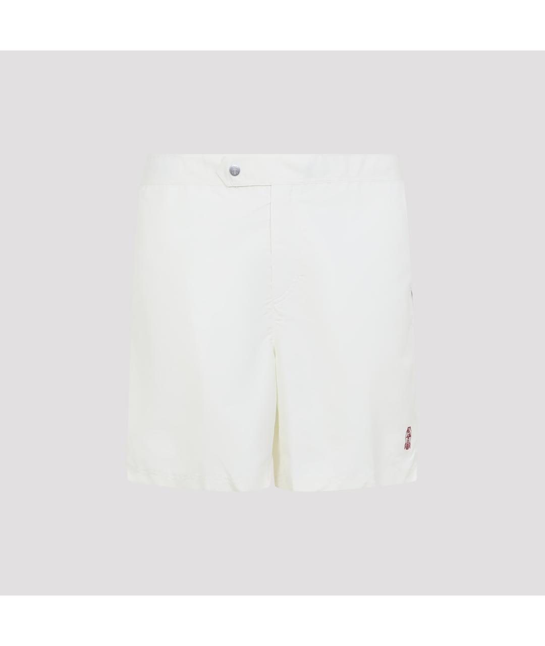 BRUNELLO CUCINELLI Белые полиэстеровые шорты, фото 2
