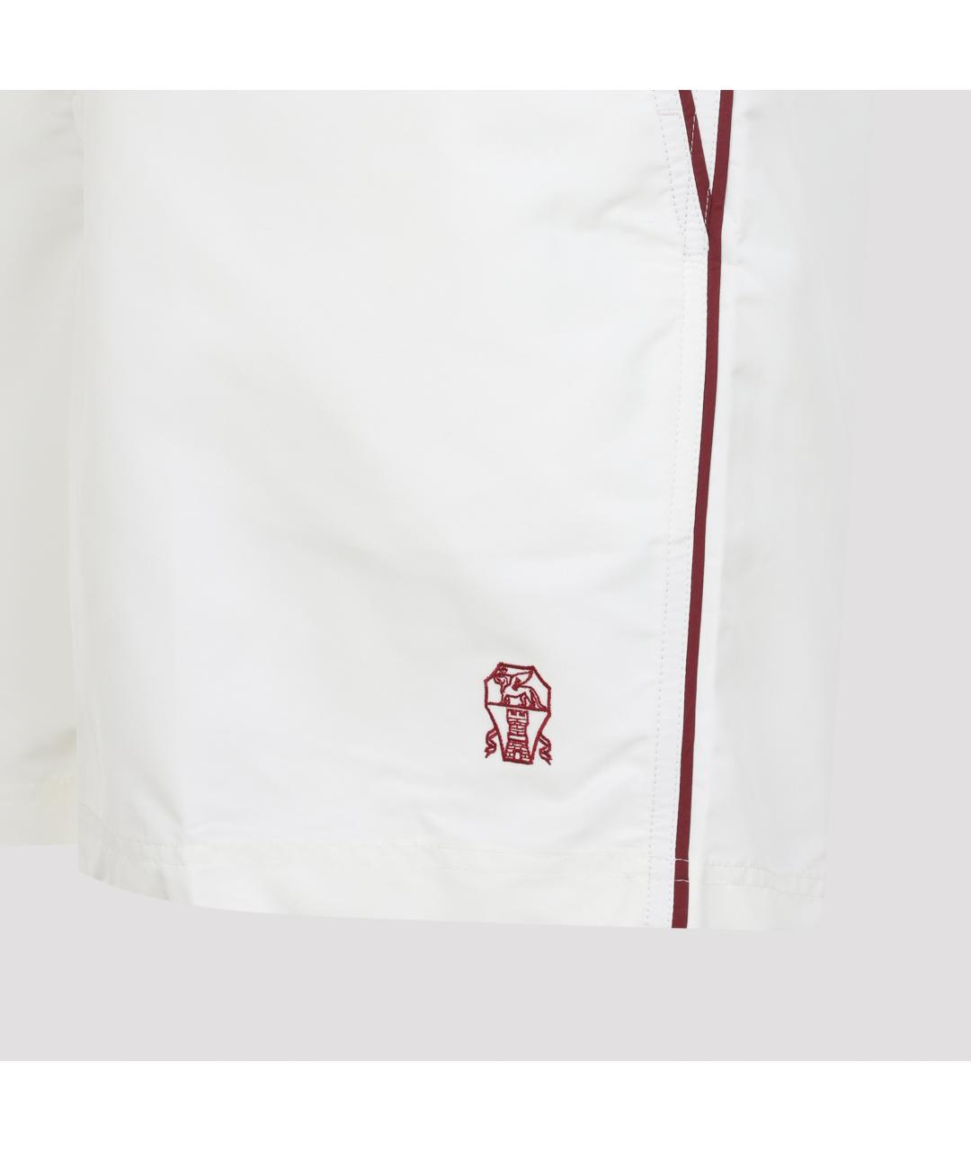 BRUNELLO CUCINELLI Белые полиэстеровые шорты, фото 4