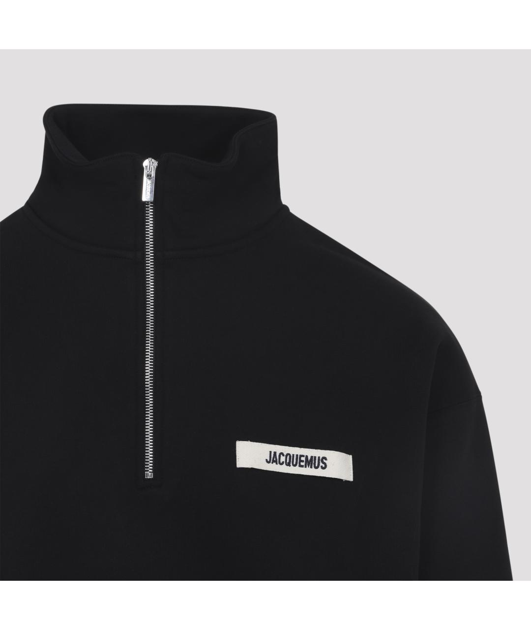 JACQUEMUS Черный хлопковый джемпер / свитер, фото 4