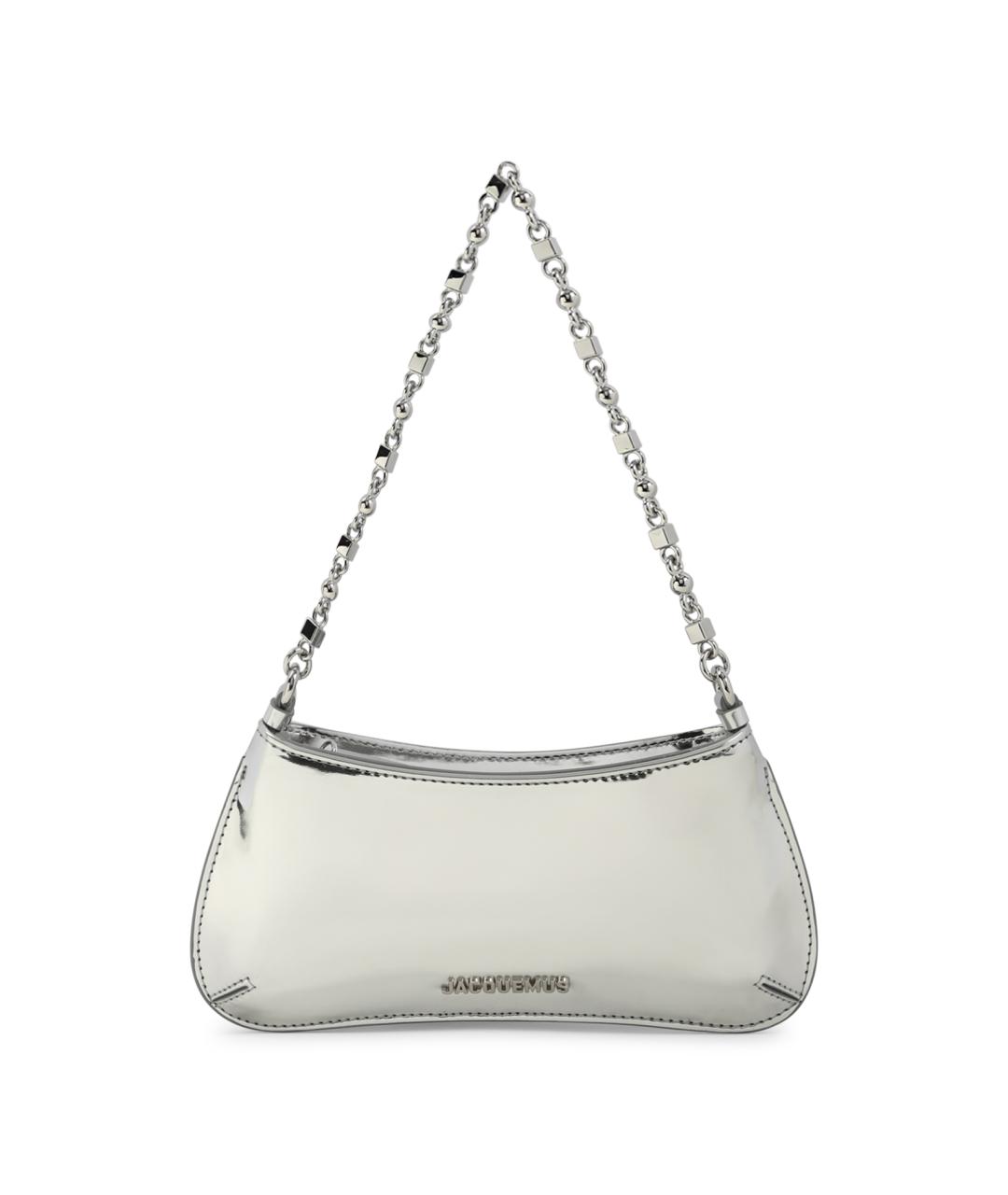 JACQUEMUS Серебряная сумка через плечо из искусственной кожи, фото 1