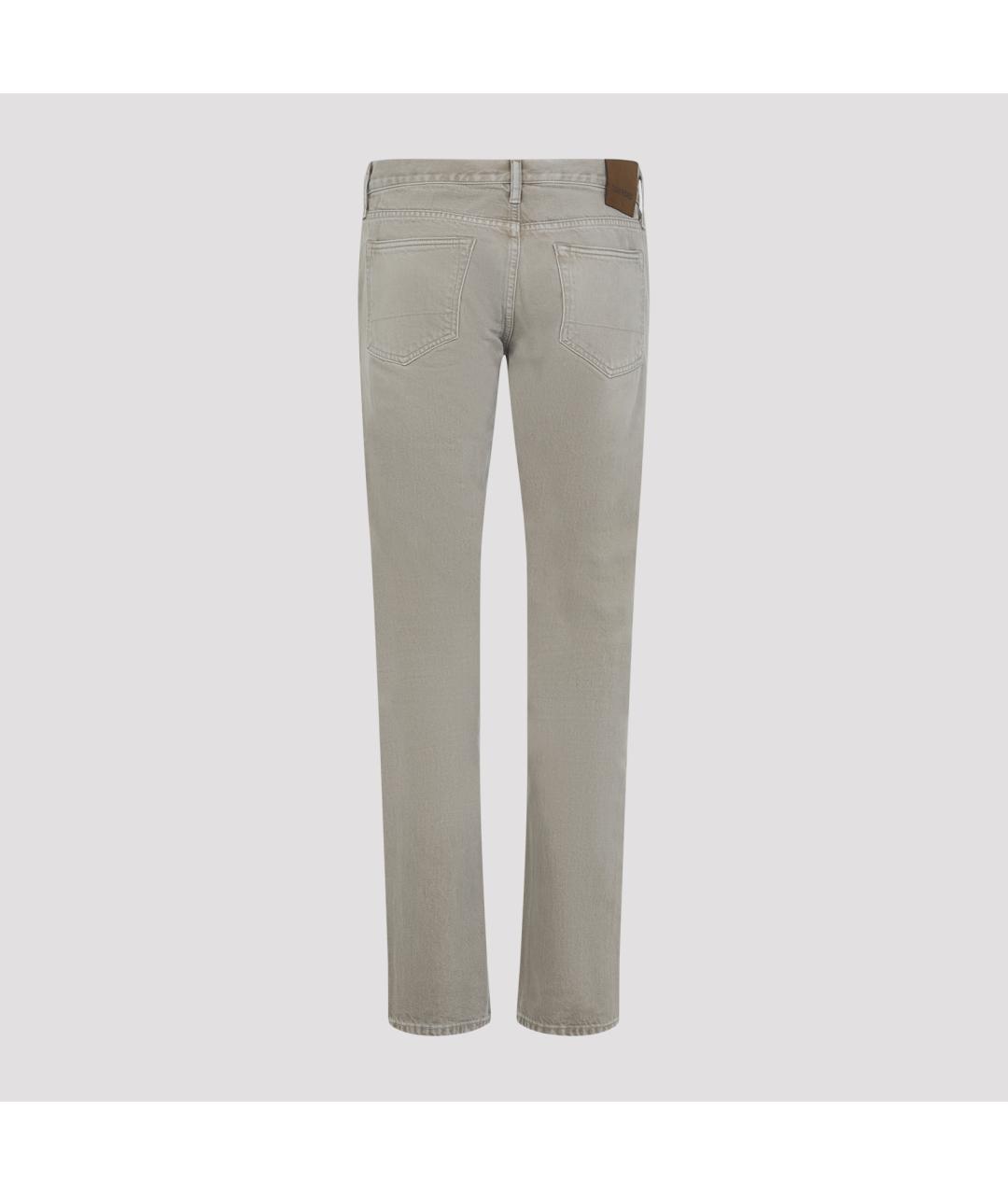 TOM FORD Бежевые хлопковые прямые джинсы, фото 4