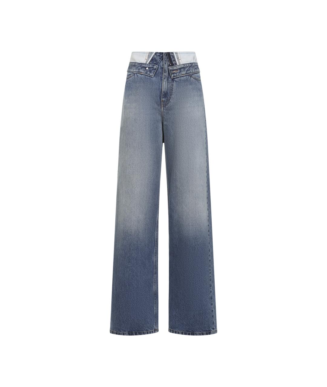 MM6 MAISON MARGIELA Синие хлопковые прямые джинсы, фото 1