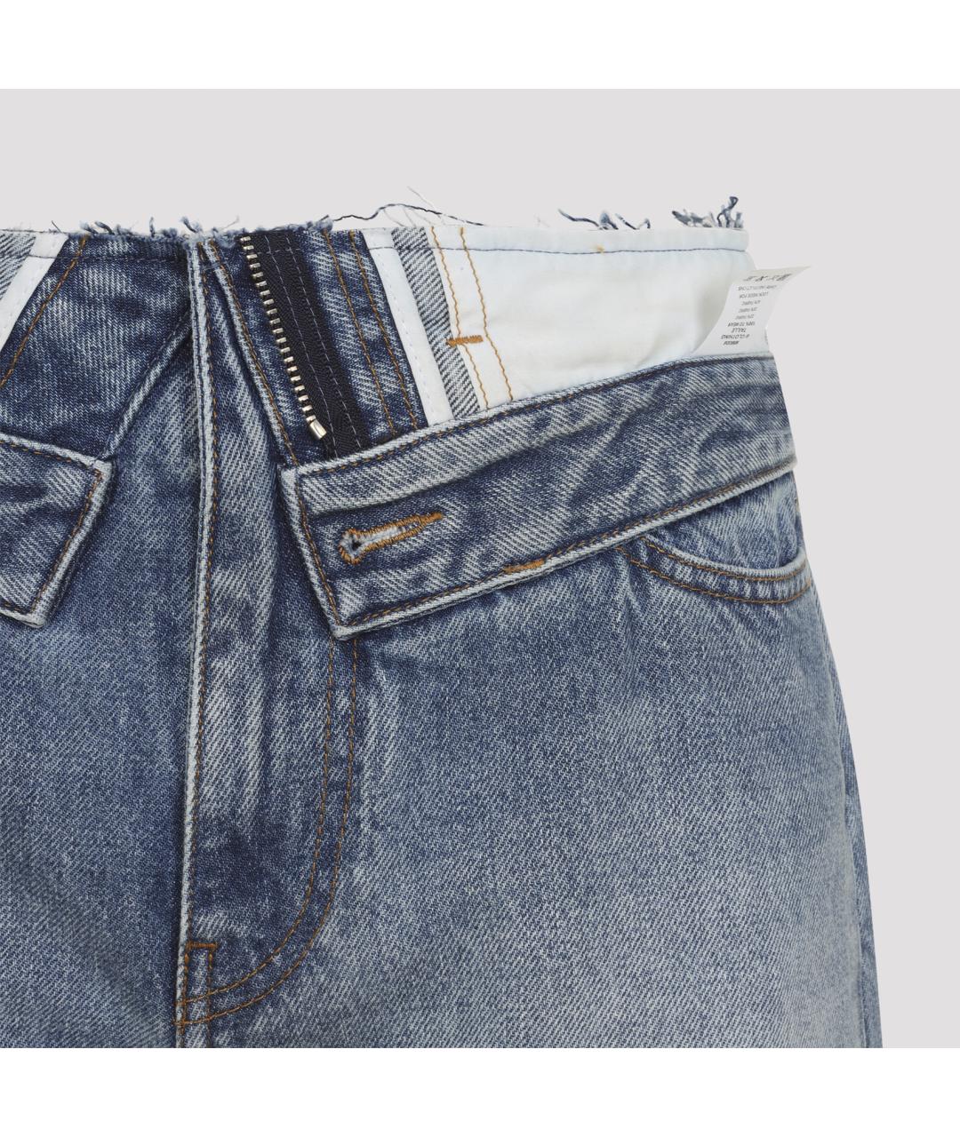 MM6 MAISON MARGIELA Синие хлопковые прямые джинсы, фото 4