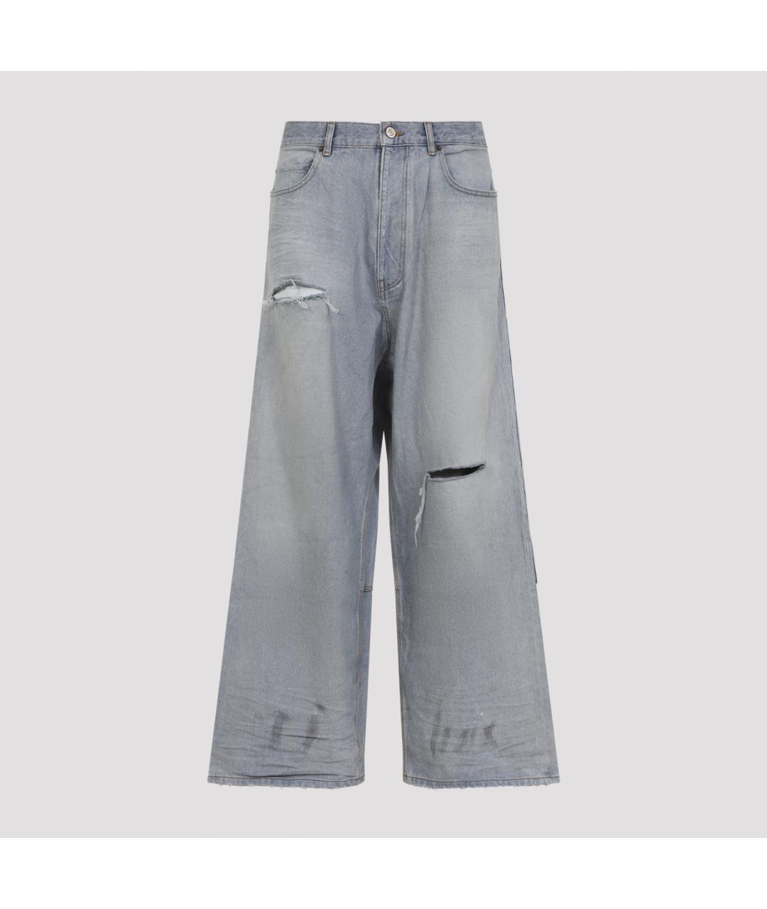 BALENCIAGA Синие хлопковые прямые джинсы, фото 2